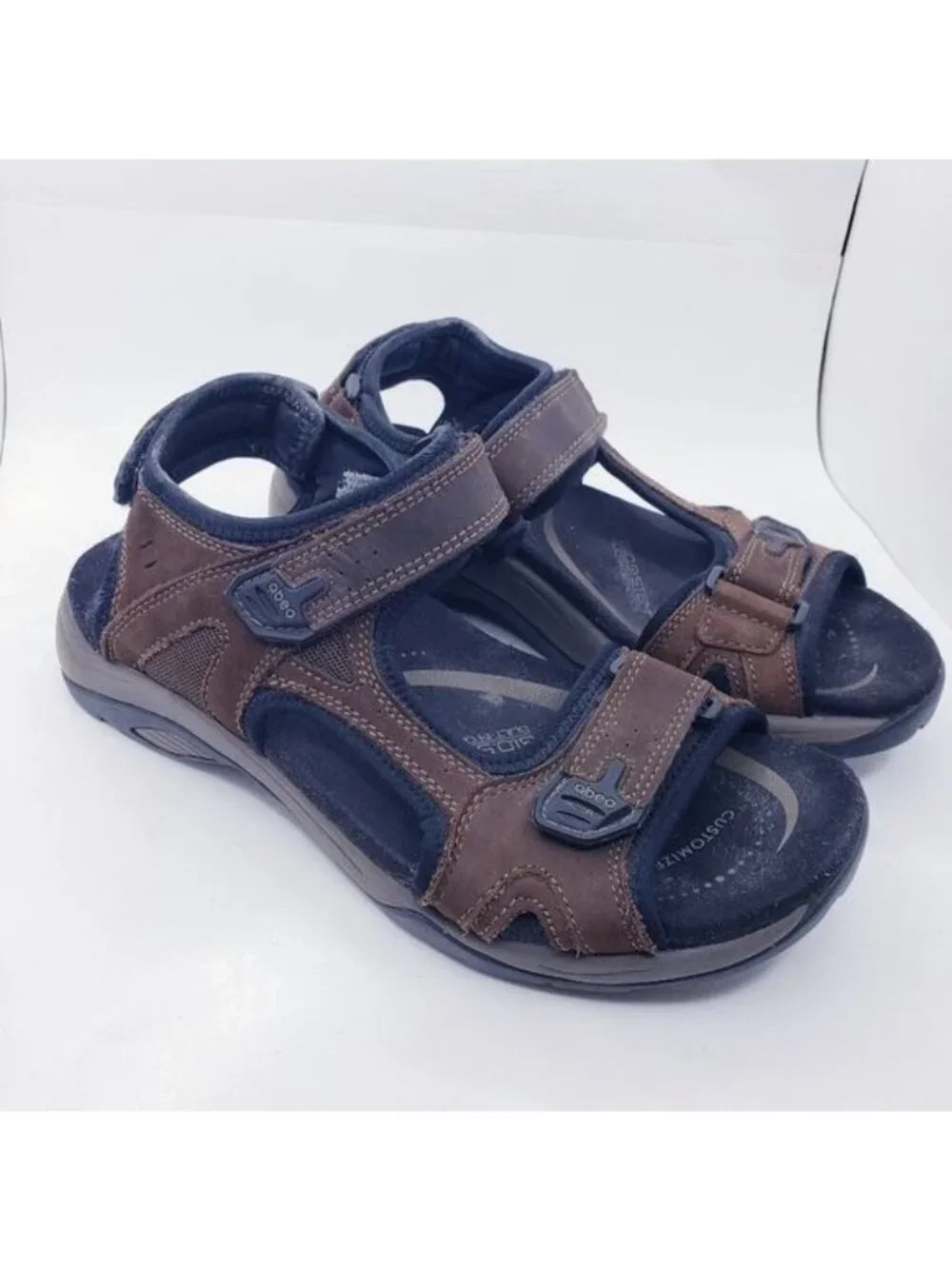 Abeo Davenport Biosystem Brown Trail Hiking Comfort Sandals Men's Size 9